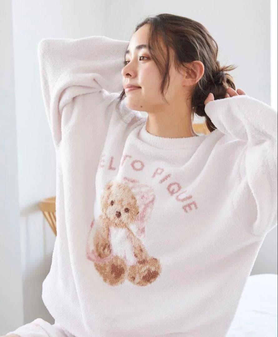 ジェラートピケ GOOD NIGHT BEARプルオーバー&ロングパンツ ピンク