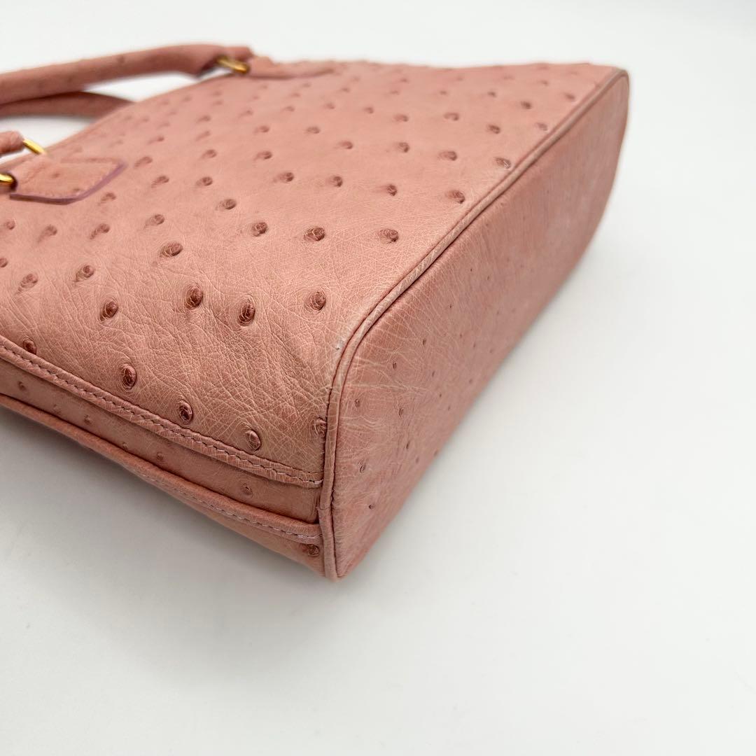 MORABITO　モラビト　オーストリッチ　ショルダーバッグ　2way　ピンク