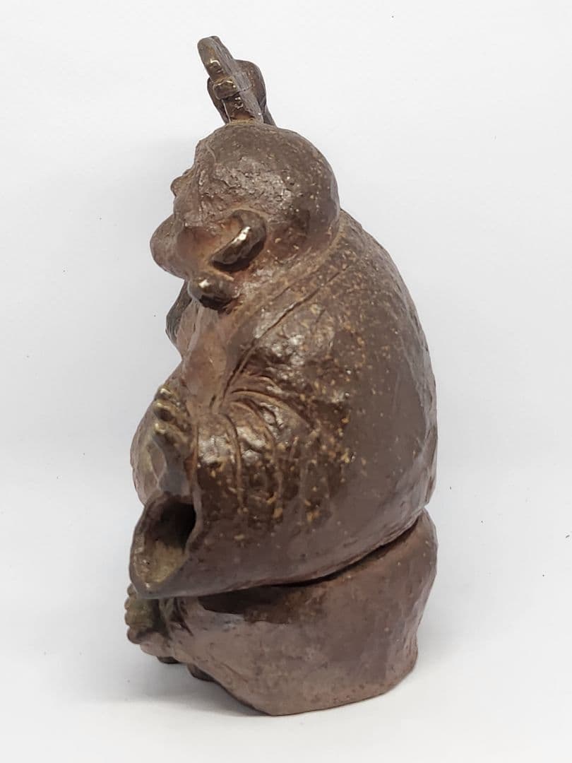 ト*コ様 備前焼 国延昇造 布袋様 香炉 ◇楽しそうに