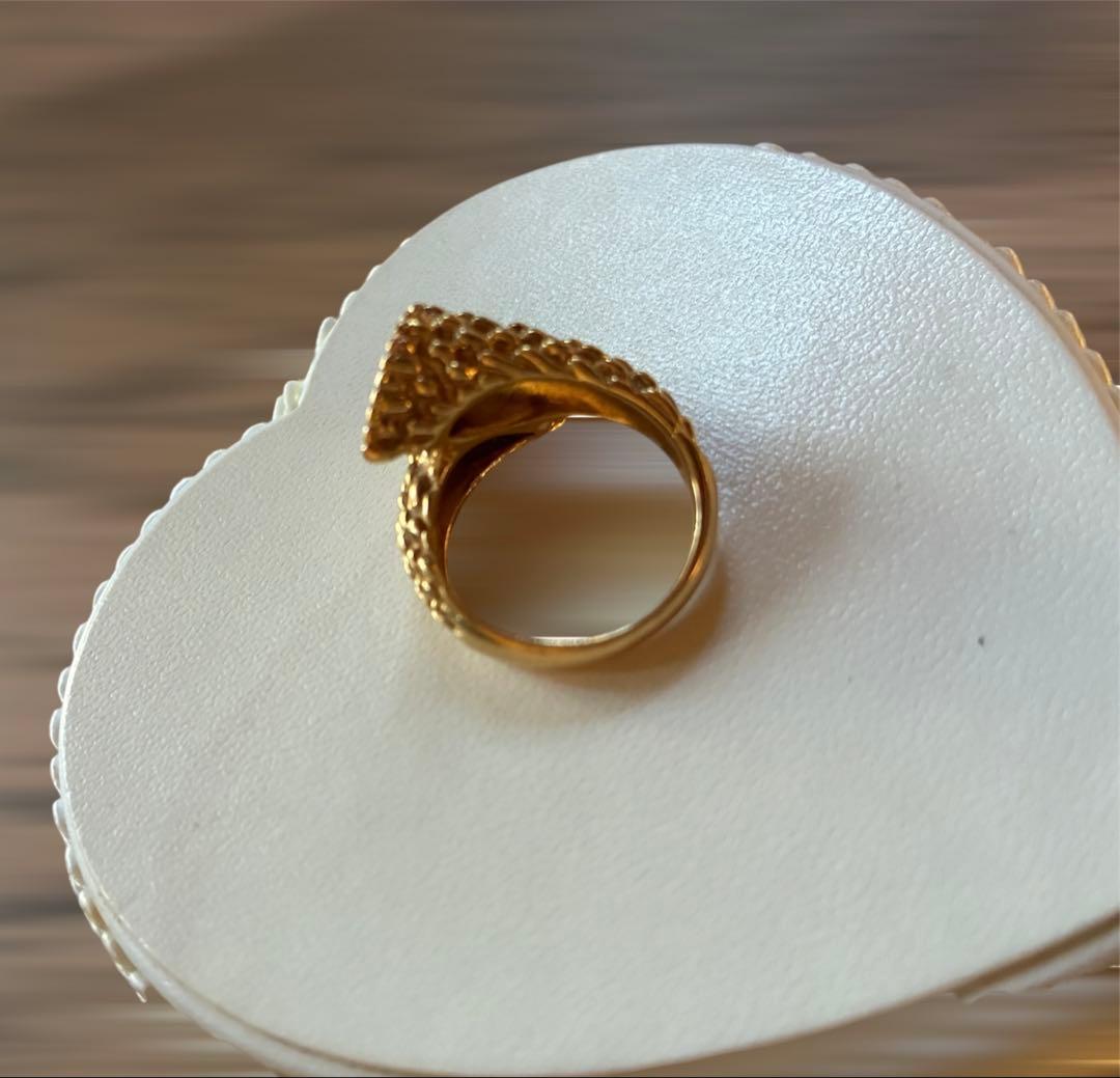 K18 セルペント 蛇モチーフ ダイヤリング バブル期 ヴィンテージ