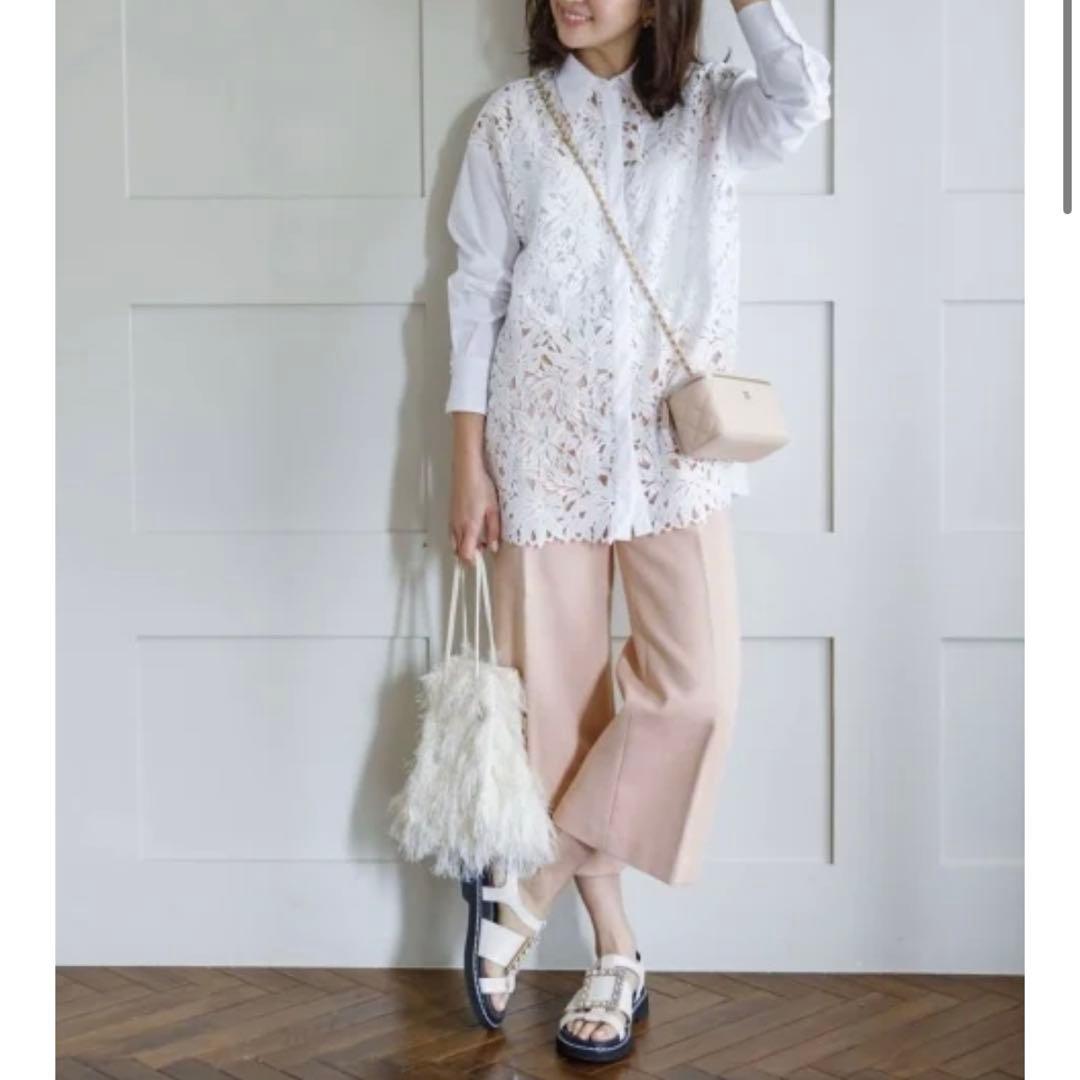 charmant sac シャルマントサック フリンジ巾着 アイボリー