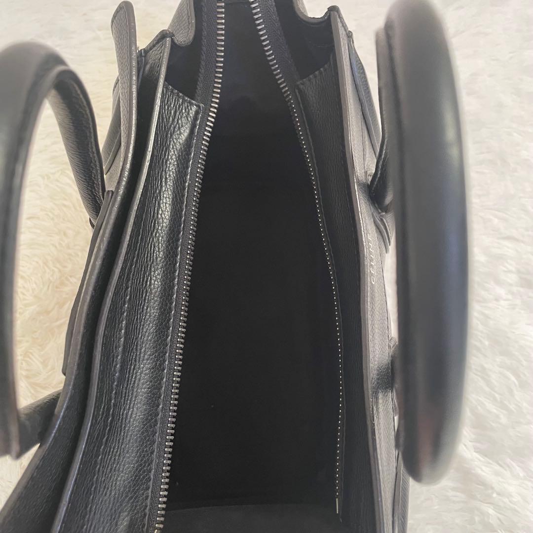CELINE ラゲージ マイクロショッパー ハンドバッグ レザー 本革 ブラック