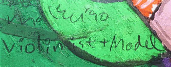 マイケルルー「VIOLINIST AND MODEL」 版画バイオリン猫