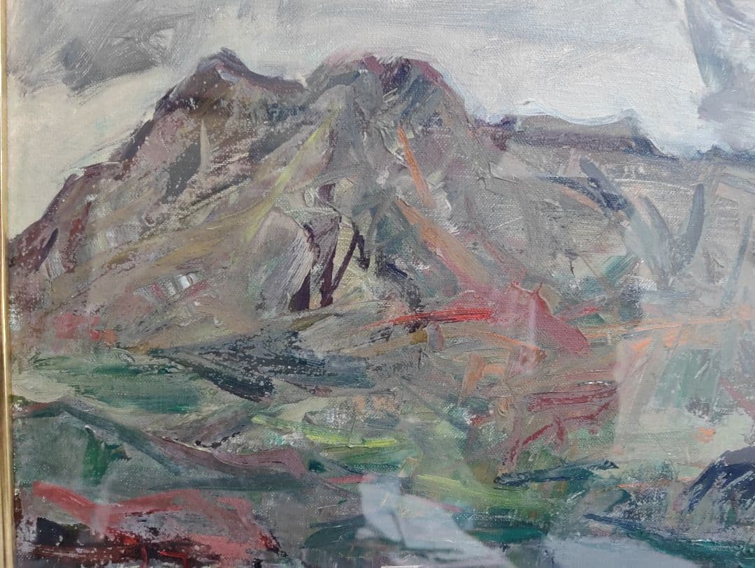 風景画 油彩画 榑松正利 「桜島」