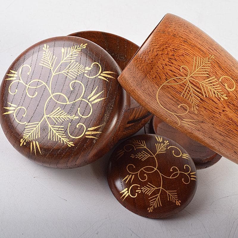 茶道具 青面朱茶箱 茶碗 金蒔絵 棗 香合など 七点 一式 仕覆付 MR9497