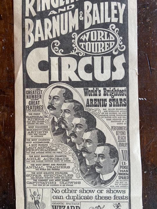 希少BIG！50s〜アメリカアンティークSHOW実物サーカス広告ポスター雑貨