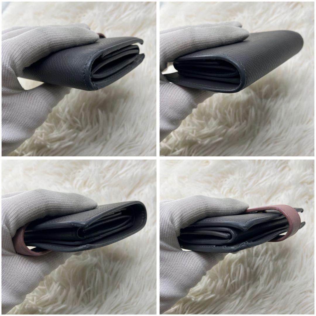 極美品✨️CELINE スモール ストラップ ウォレット 折り財布 グレー