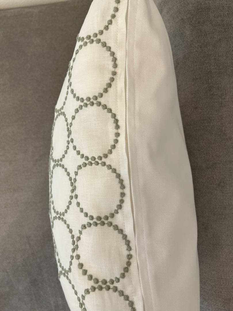 ミナペルホネン　ハンドメイドクッションカバー★タンバリンホワイトxミント