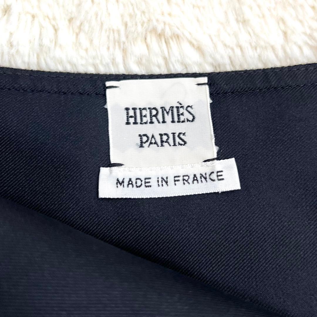 『美品』HERMES エルメス　ウールスカート　Hモチーフ ブラック　34