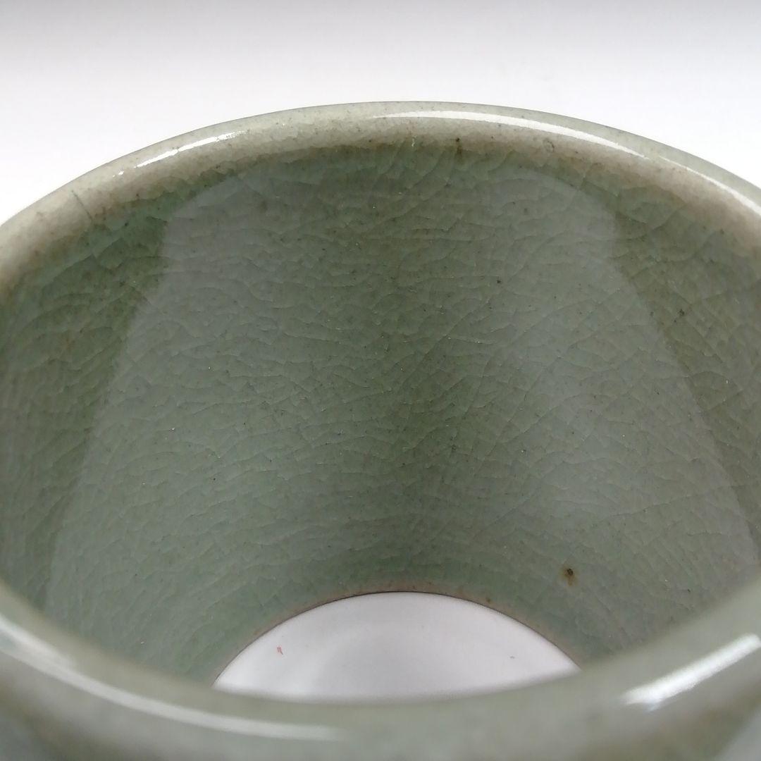 T969 皆具 『青磁 皆具』『釜谷陶房 申相浩 作』 共箱 茶道具