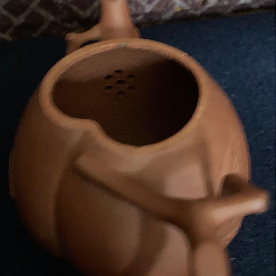 朱泥桃型茶心壷 朱泥急須 煎茶