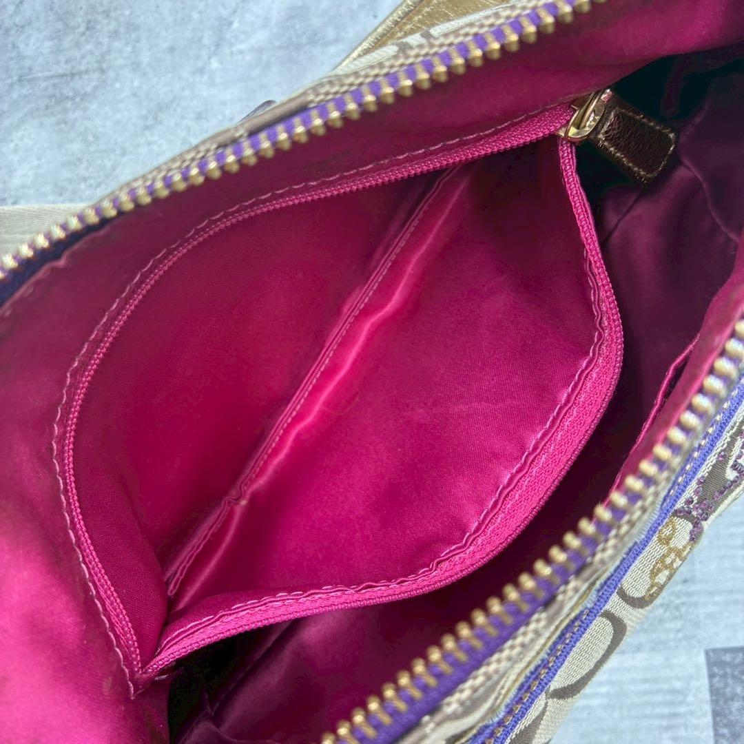 極美品 コーチ ポピー 2way ショルダーバッグ アクセサリーポーチ 肩掛け