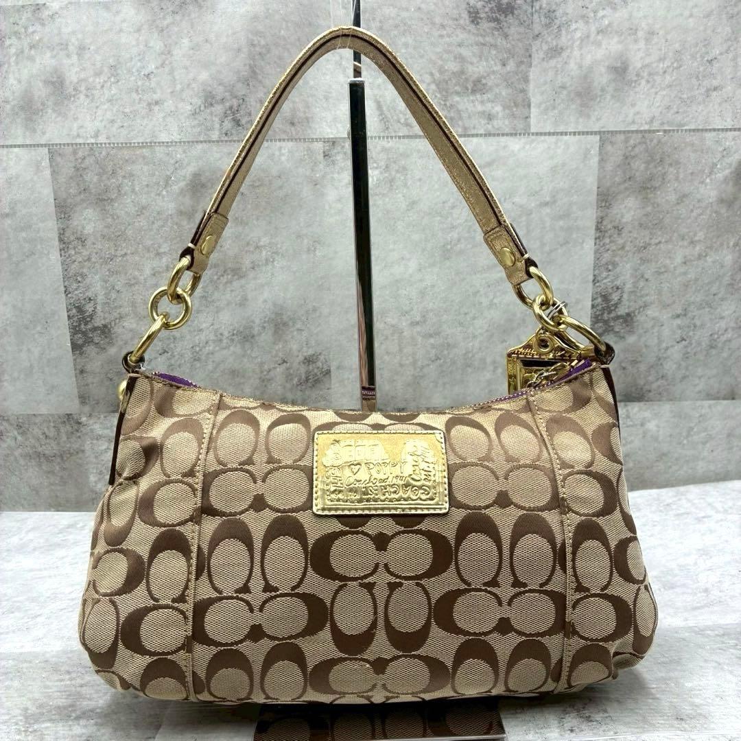 極美品 コーチ ポピー 2way ショルダーバッグ アクセサリーポーチ 肩掛け