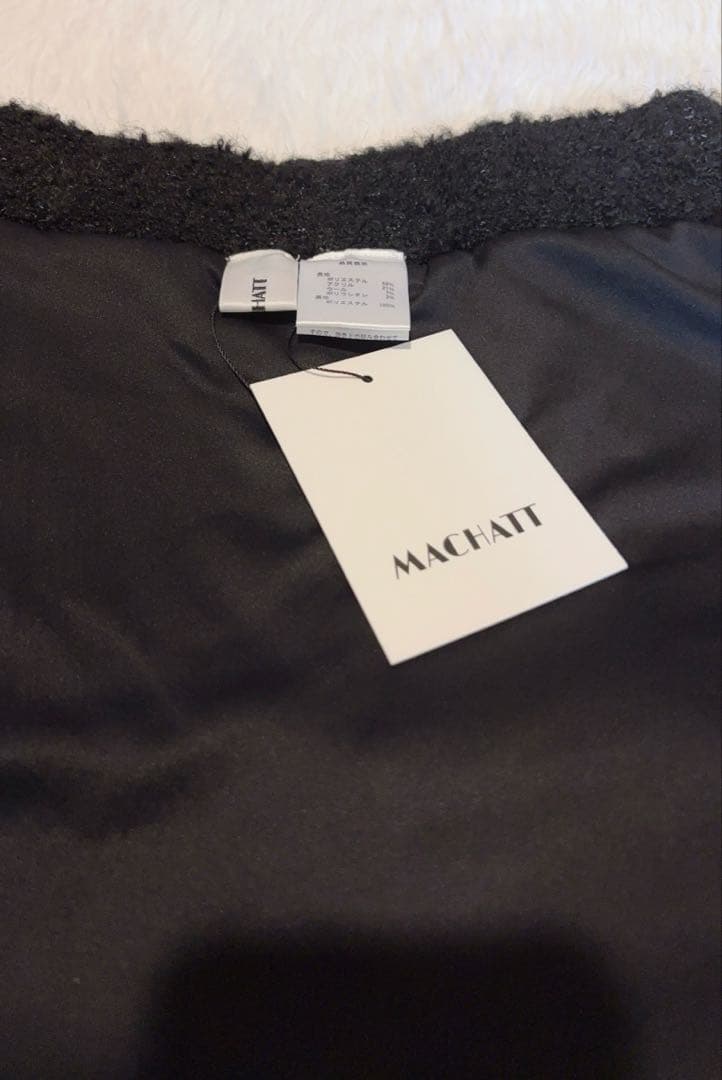 新品　MACHATTブークレニットスカートboucle knit skirt 黒