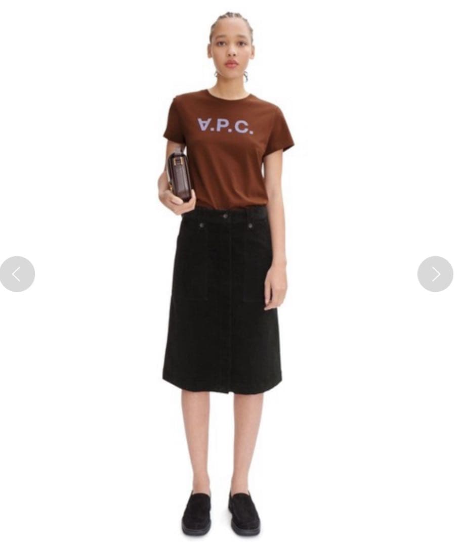 【美品】A.P.C.ひざ丈タイトコーデュロイスカート　サイズ38