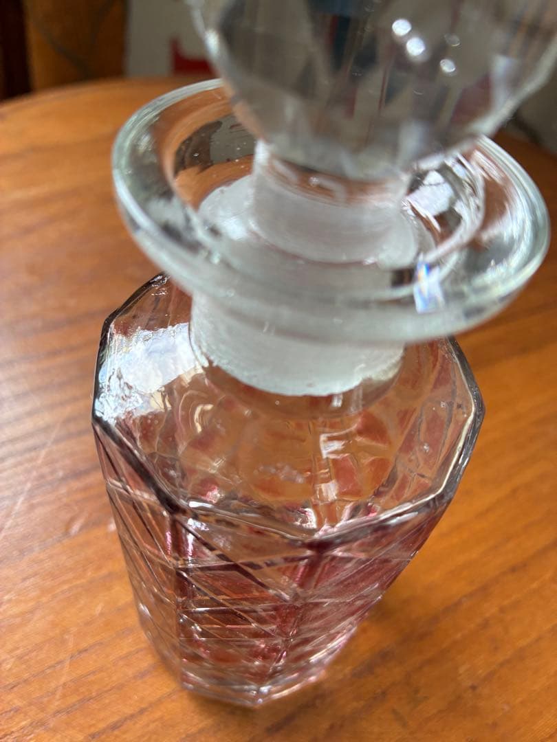 フランス アンティーク ガラス パフューム ボトル 香水瓶 レッド