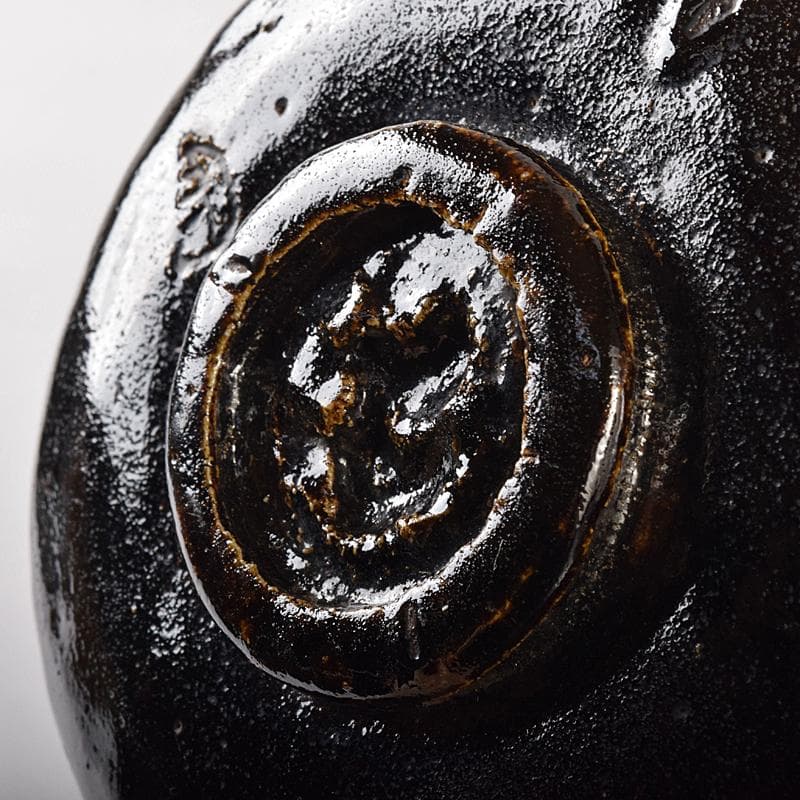 楽吉左衛門 十代旦入造 黒楽茶碗 銘「千鶴」 碌々斎極め箱 D R7892