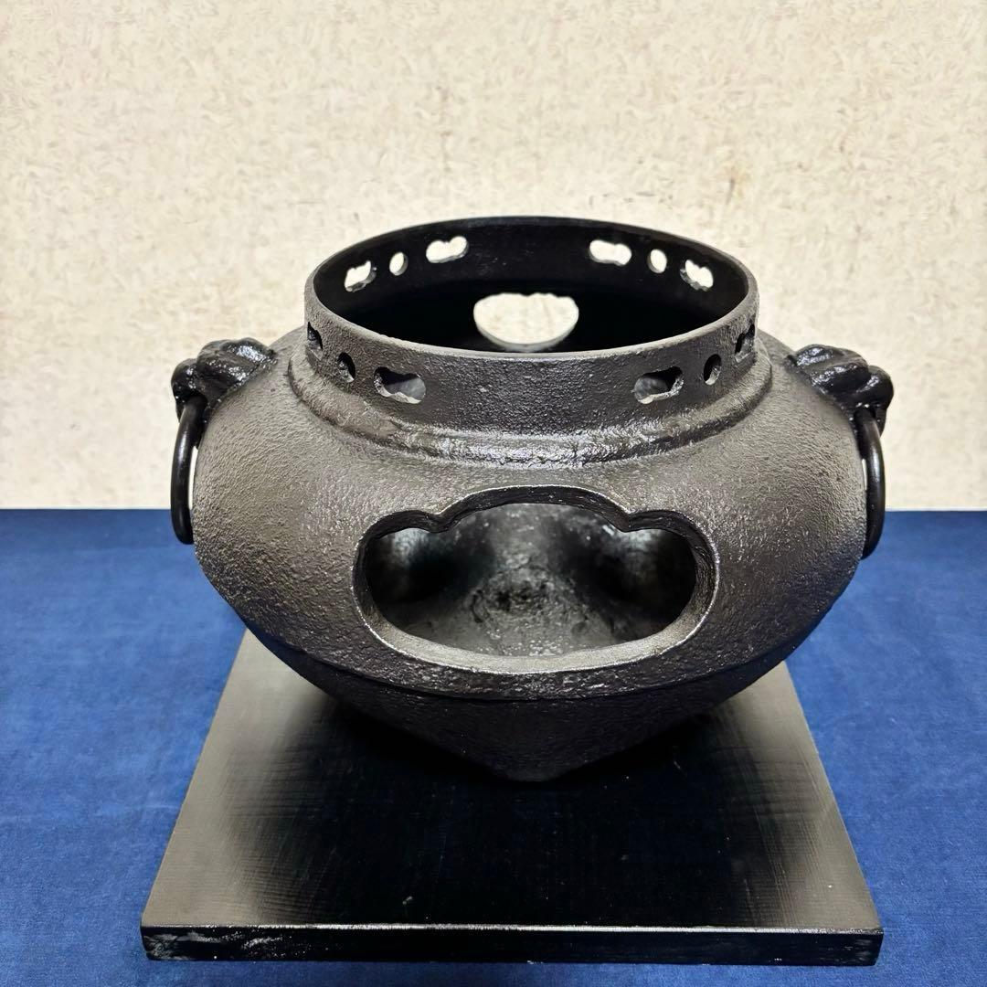 風炉/茶釜/電熱器/鬼面風炉釜/鉄風炉/野々田製電熱器/敷板/茶道具