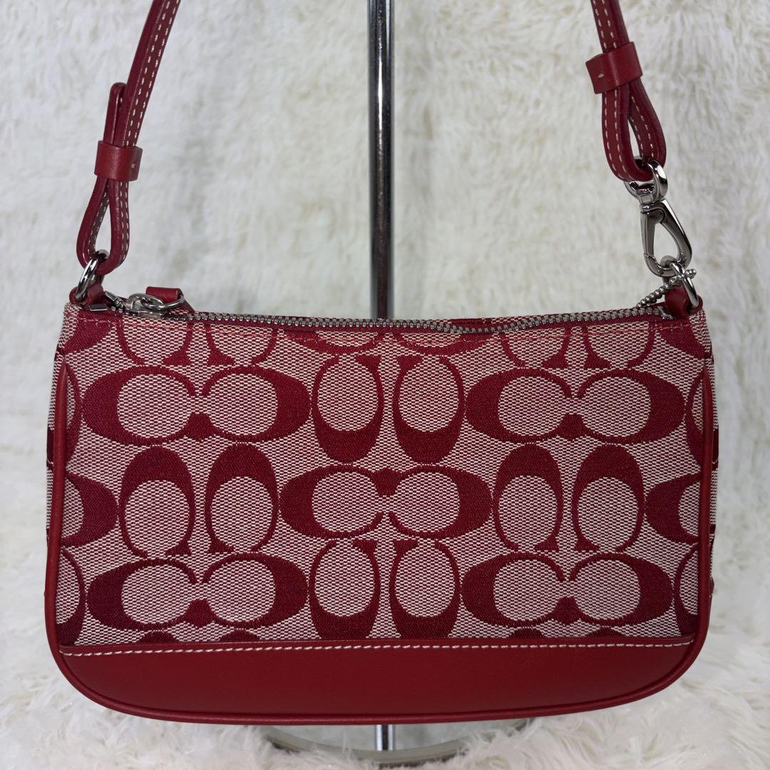 【美品】　COACH コーチレッド ワンショルダーバッグ　6094