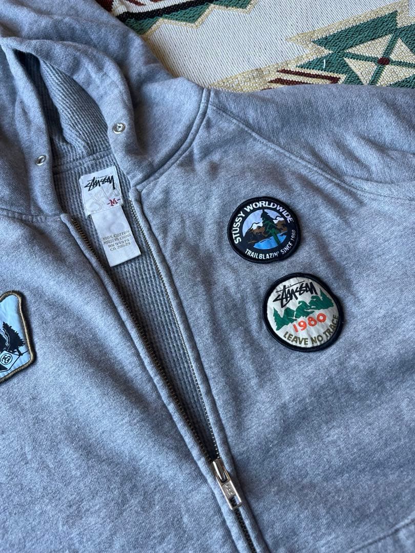 リ*タ様 【希少】Stussy フルジップパーカー サーマル 90s ステューシ