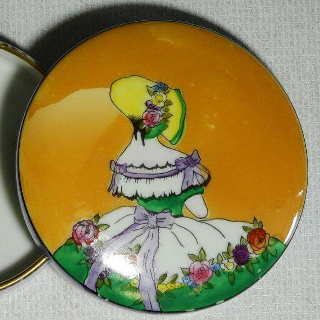 オールドノリタケ アールデコ ラスター彩 デコレディパウダーボックス