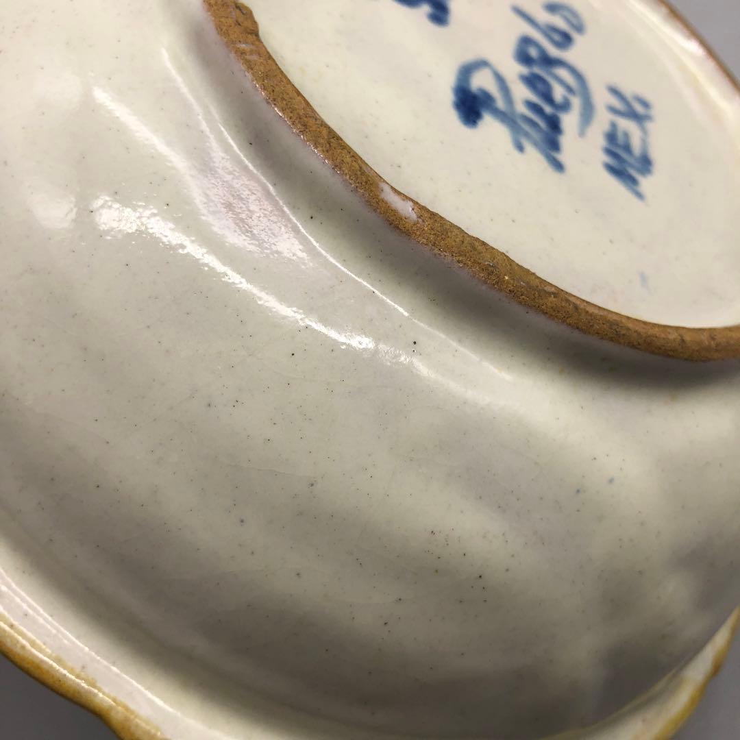 メキシコプエブラタラベラ焼ビンテージ陶器伝統工芸バード鳥ボウル鉢19cm5点A