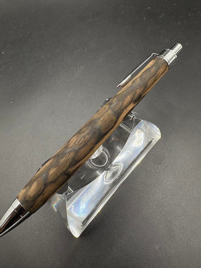 486 極上 黒柿 孔雀杢 木軸シャーペン ボールペン - メルカリ 486 極上