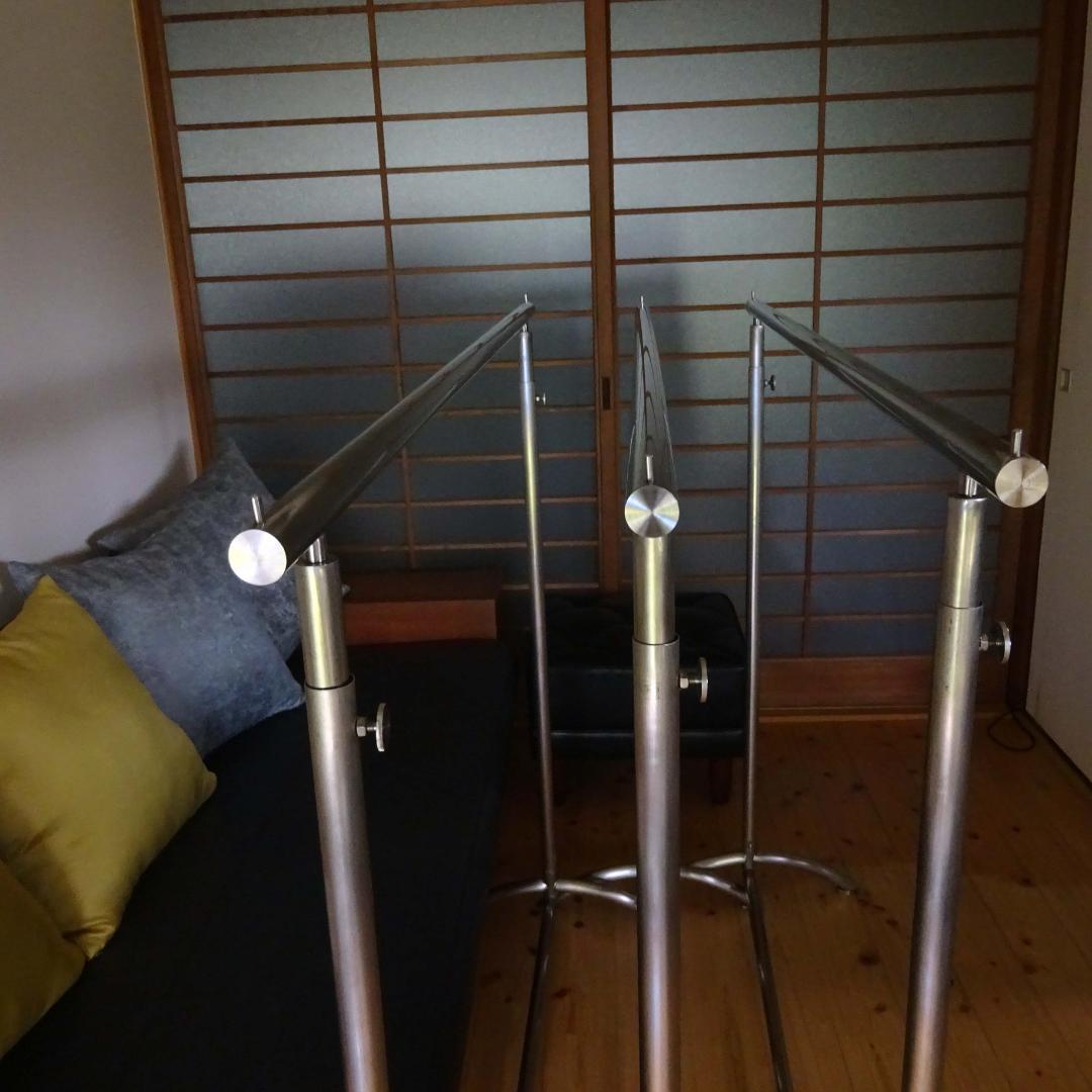 3点 ステンレス× ハンガーラック スタンド アイアン アンティーク調