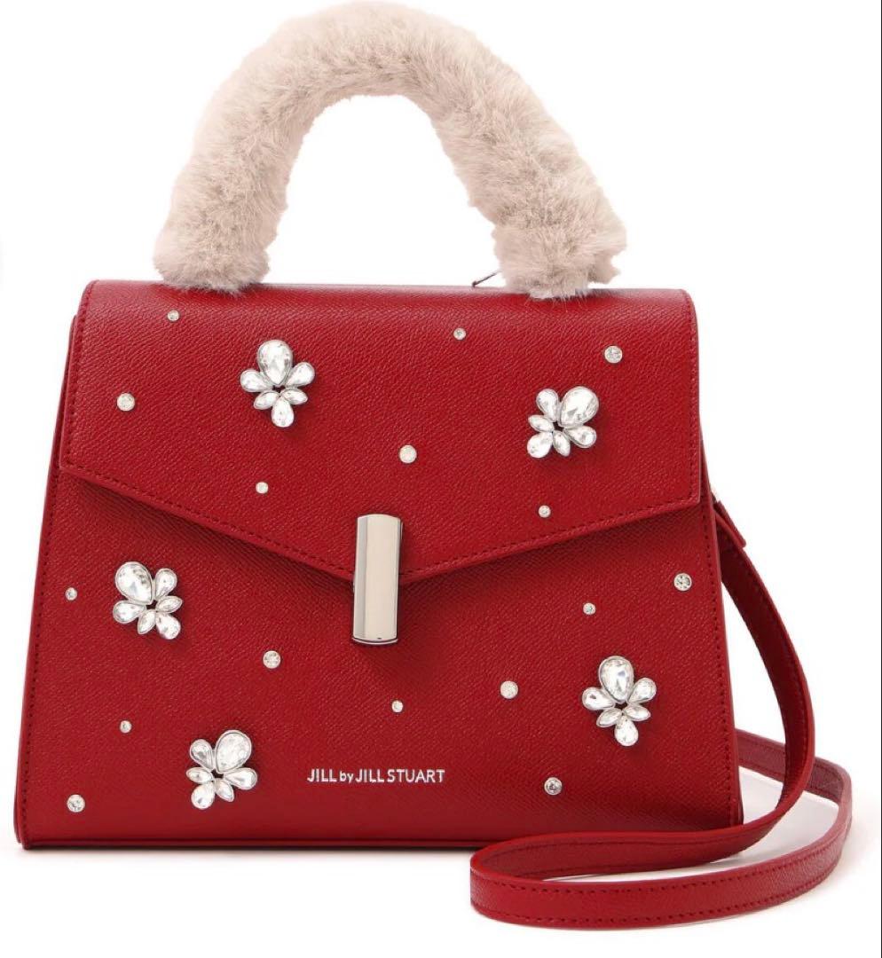 ゆ*様 ジルスチュアート　ランダムビジューファーハンドルバッグ