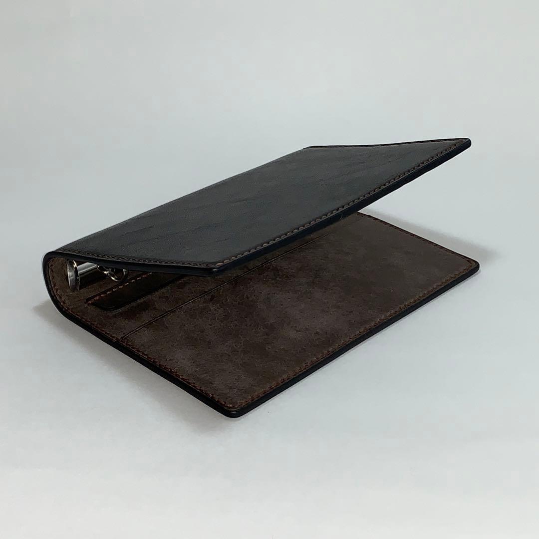 本革総手縫イタリアンレザーミニ6システム手帳ポケットペンホルダー付(マルゴー等)