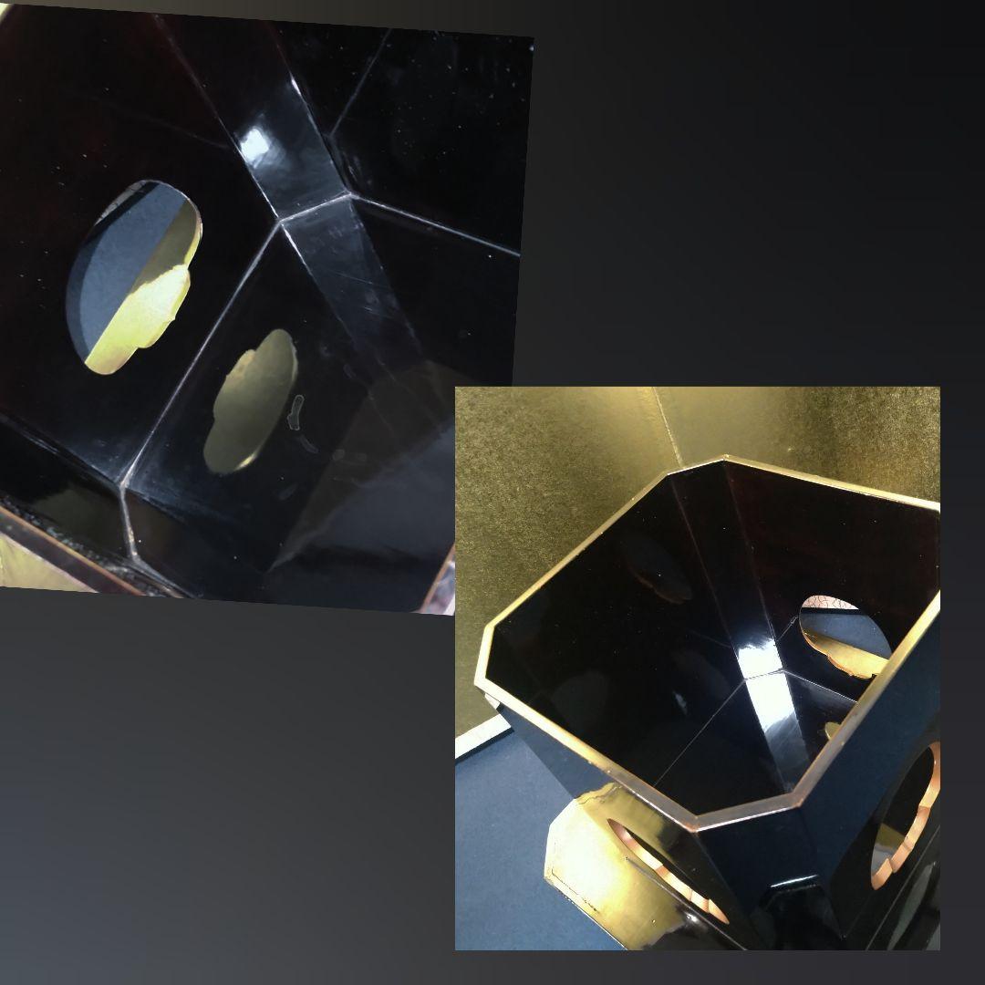 AH66 輪島塗 三宝 黒漆塗 神具 仏具 お供え置 木製黒漆塗 縁金彩