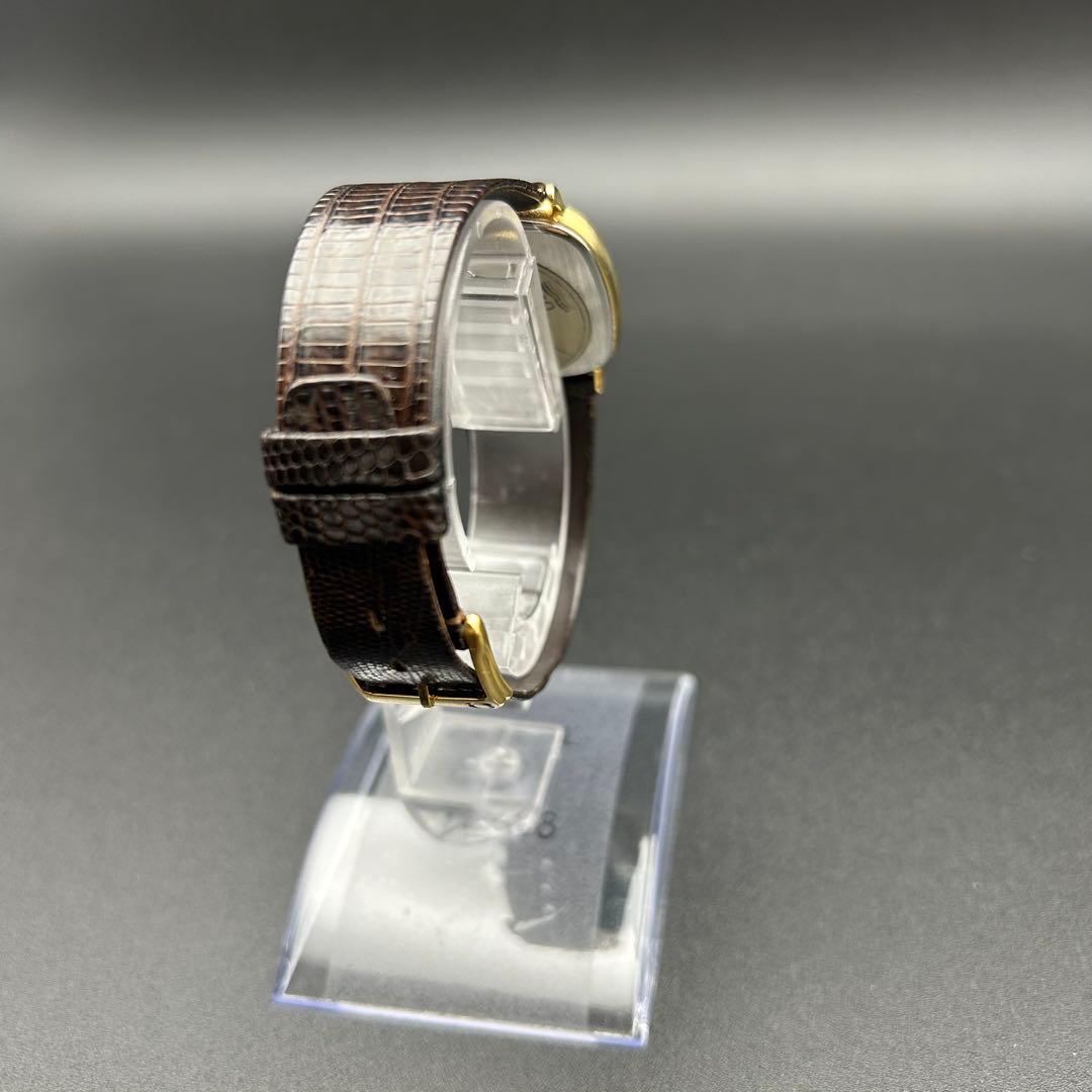 美品 オメガ デビル 新品電池 箱タグ付 195.0077 ストライプ メンズ