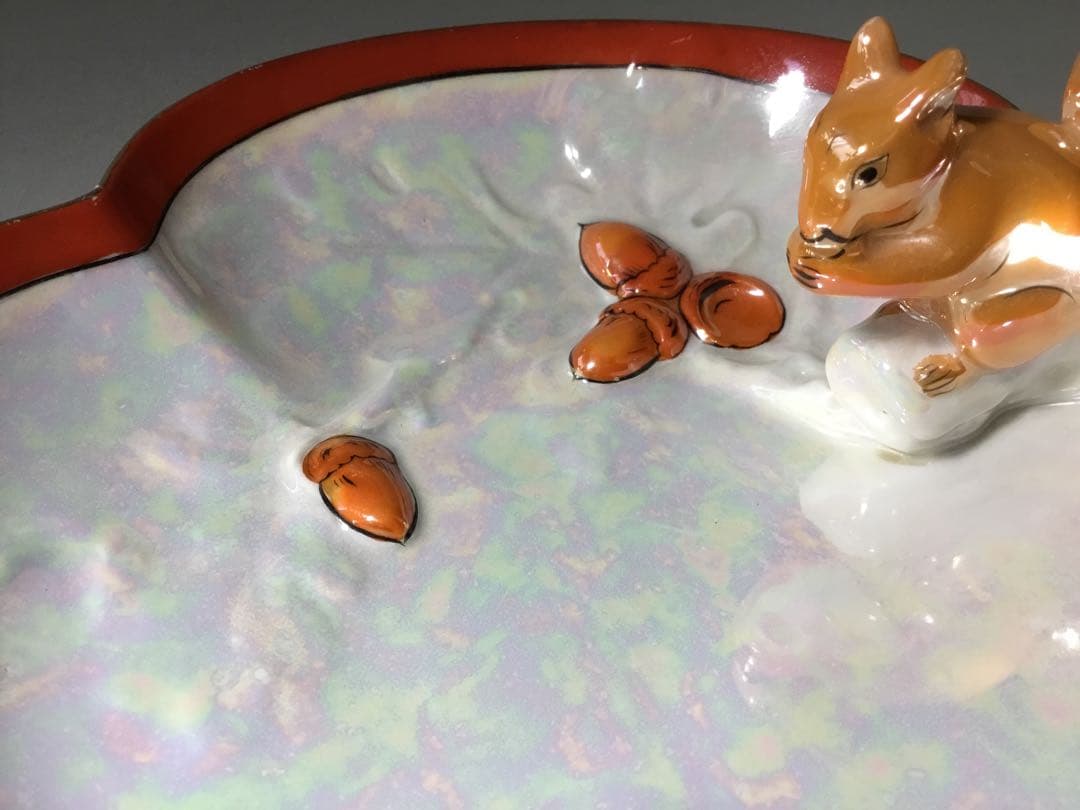 オールドノリタケ◇ドングリとリス◇ボウル 深皿 菓子皿 フィギュリン 森村