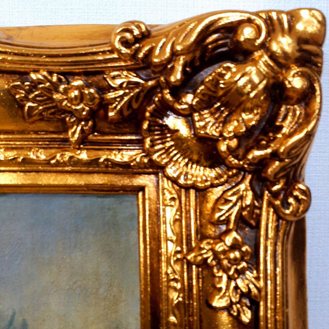 輸入雑貨　ダヴィンチ作　絵画　モナリザ　良質キャンバス生地　金箔使用　額絵