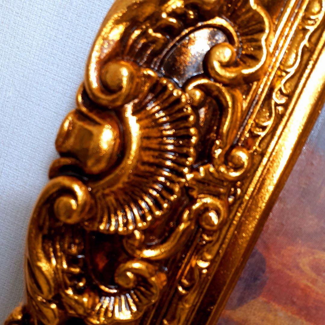 輸入雑貨　ダヴィンチ作　絵画　モナリザ　良質キャンバス生地　金箔使用　額絵