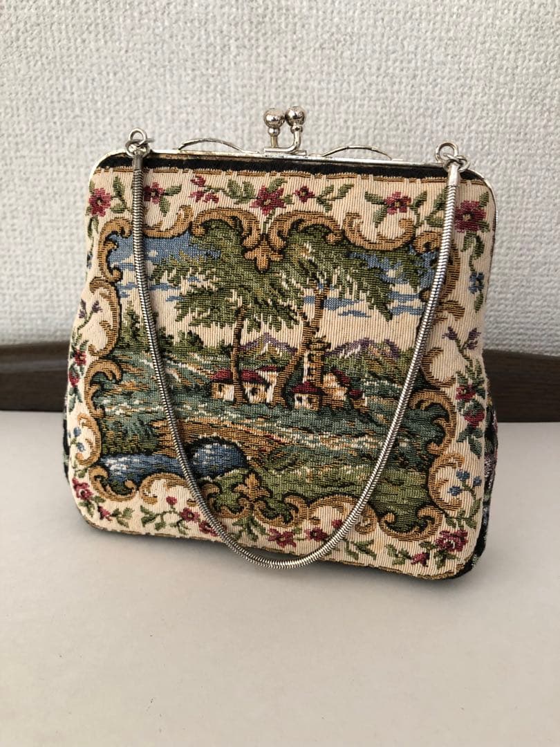 ゴブラン織り アンティークバッグ - メルカリ