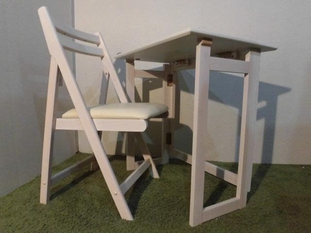 アウトレット/送料無料★折りたたみ デスク＆チェアセット幅７０【ホワイト】