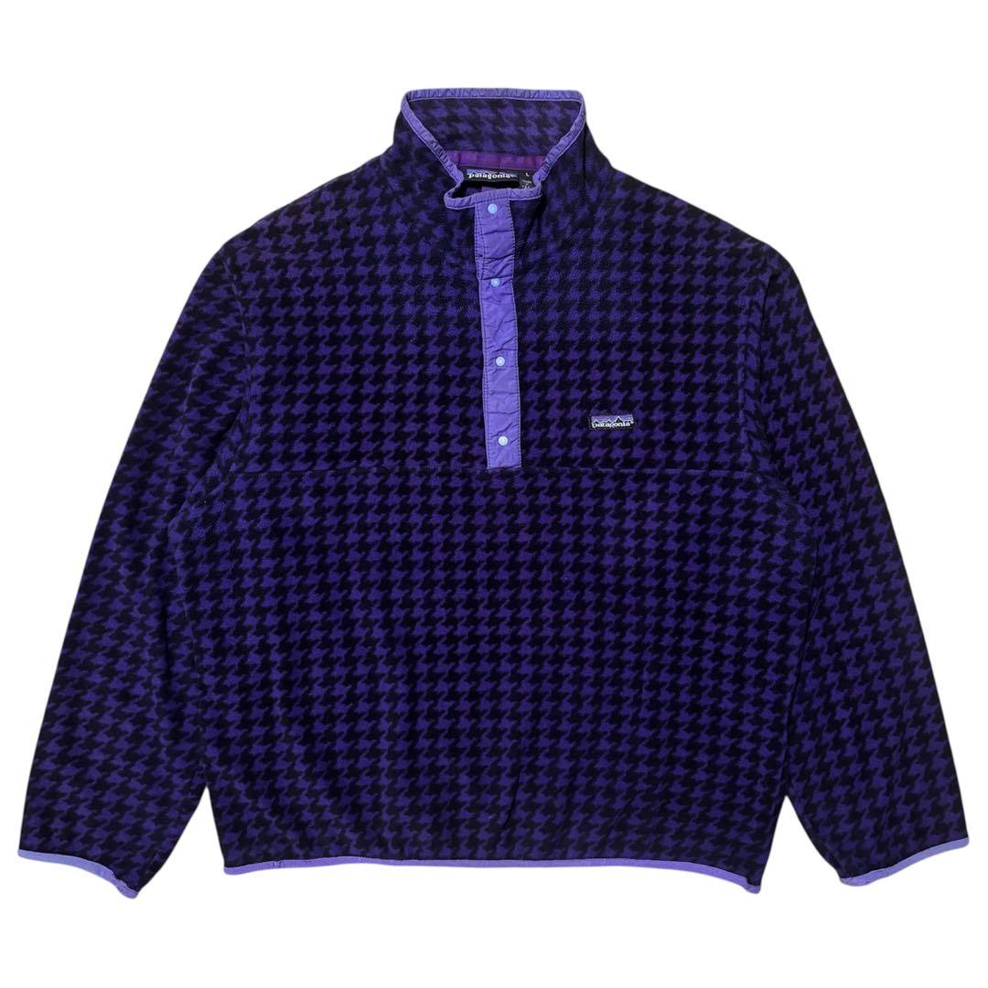 レア 90s Patagonia パタゴニア 千鳥格 シンチラ スナップT 総柄 レア 90s Patagonia パタゴニア 千鳥格 シンチラ スナップT 総柄