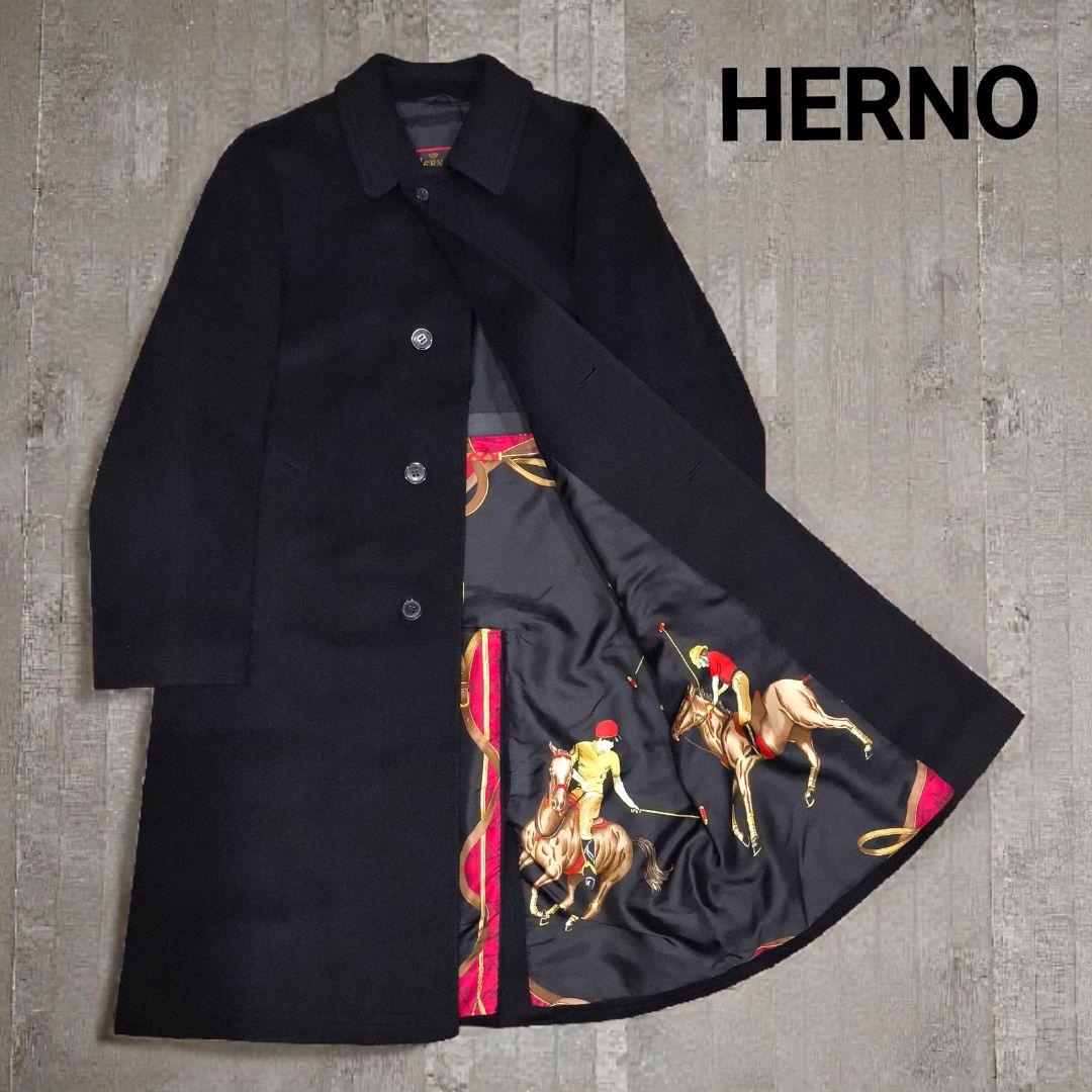 美品ヴィンテージ✨️ HERNO ヘルノ 表カシミヤ 裏シルク スカーフ柄