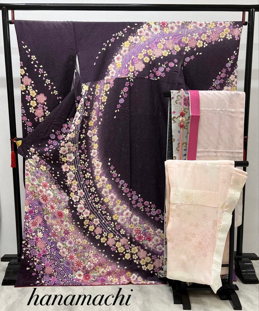 振り袖 フルセット 別誂長襦袢 薄紫 成人式 長尺袋帯 金彩加工 銀通し