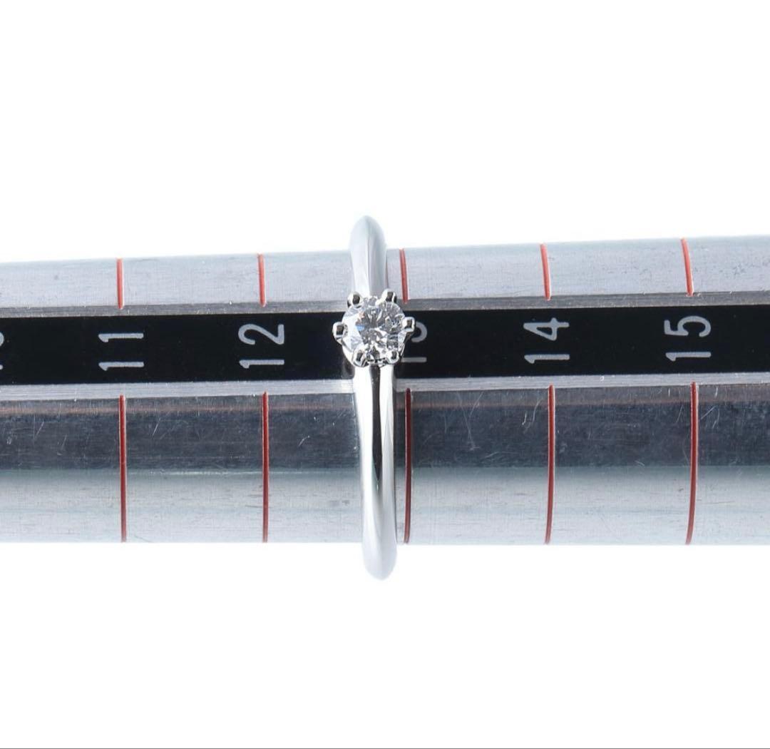 新品仕上げ　TIFFANYソリティアリング 0.18ct 13号弱　鑑定書付き