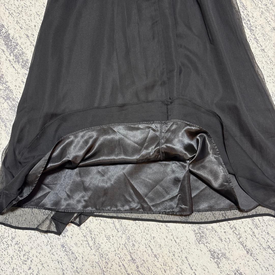 【niana】新品タグ付 シフォンドレス ラメチュール 黒L 結婚式 ブライダル