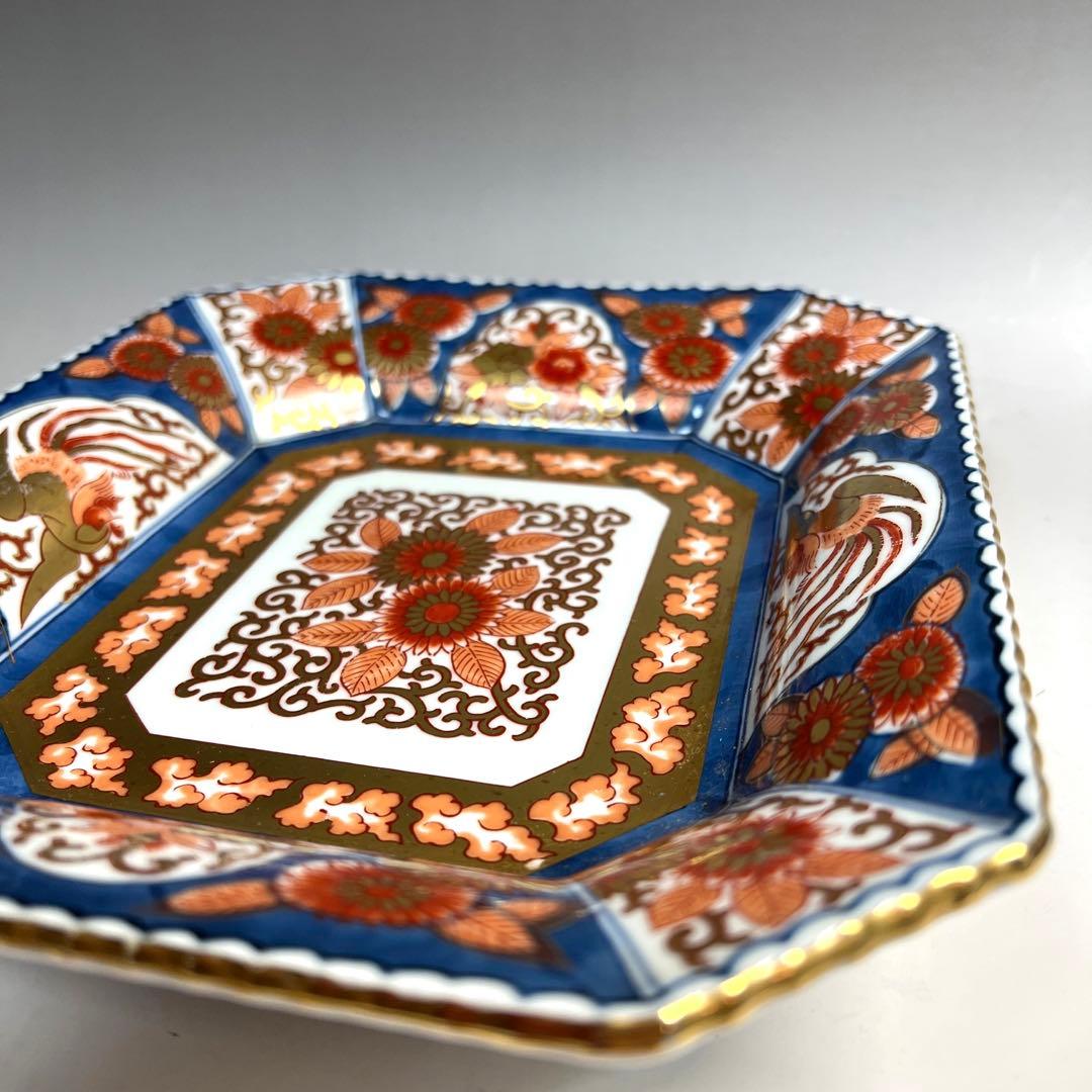 有田焼 林九郎 錦 色絵 金彩 角皿