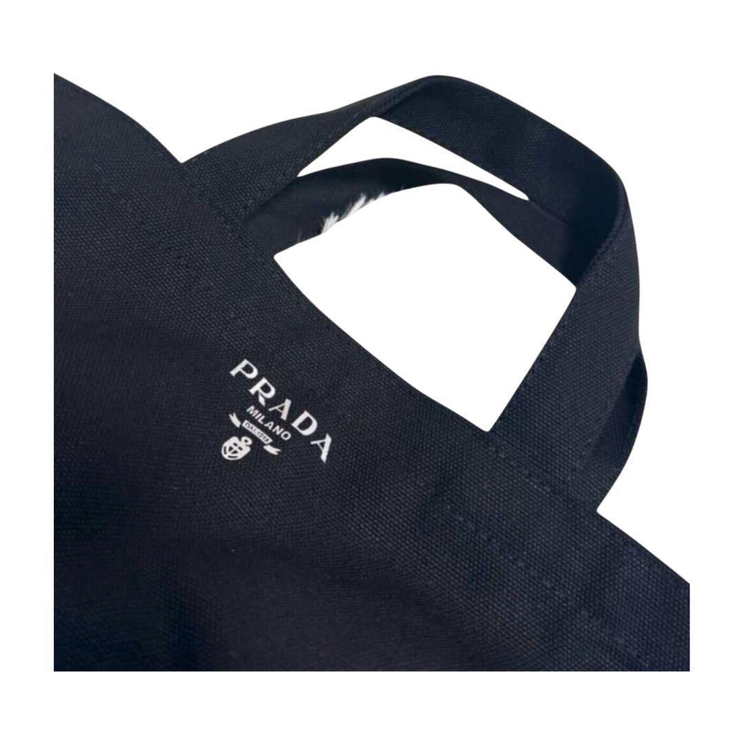 【新品】プラダ PRADA キャンバス トートバッグ ハンドバッグ ブラック