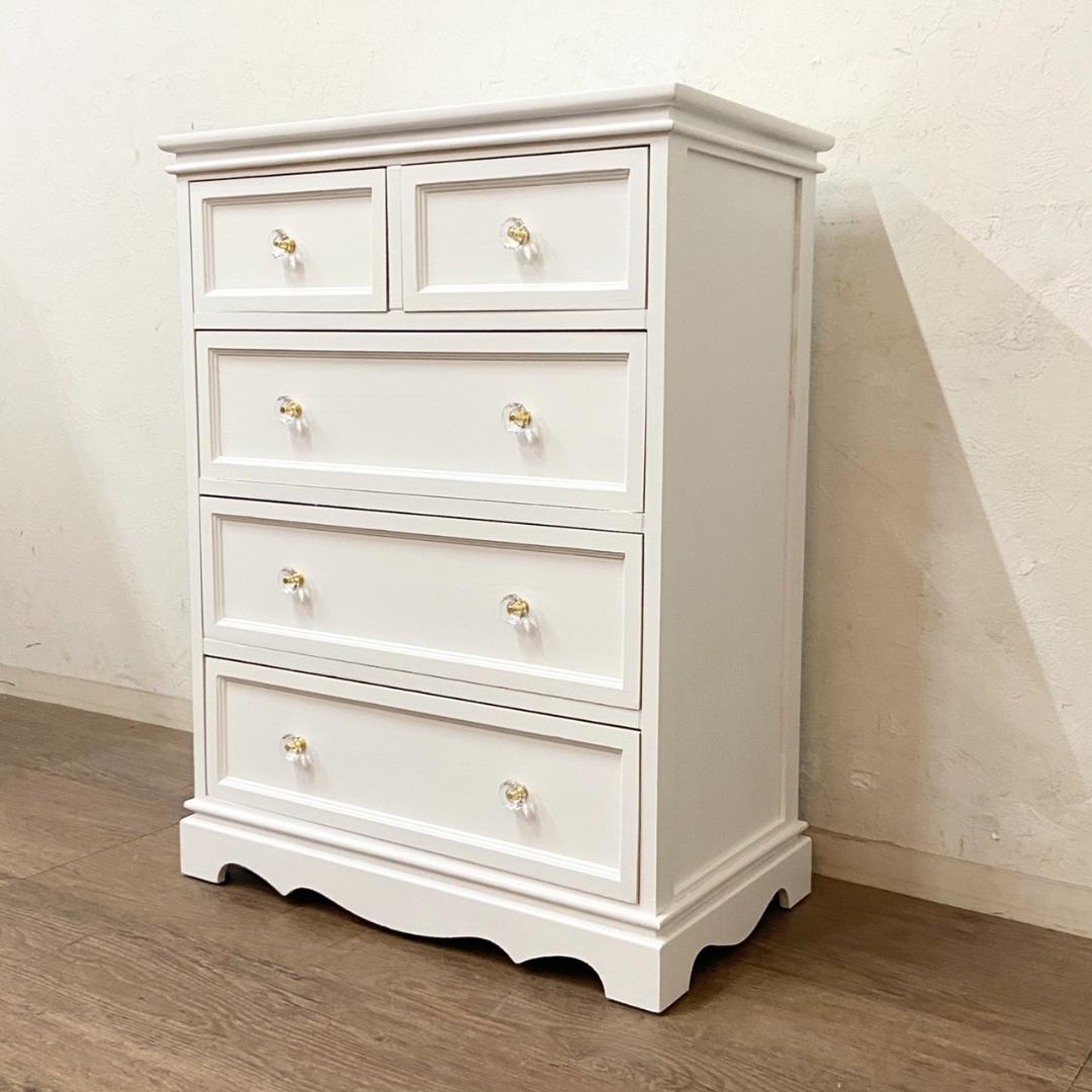 引越しSALE sora様　 専用　シャビー仕上げ　チェスト ４段５杯