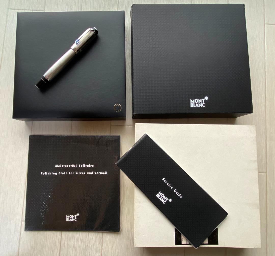 未使用に近い フランス製 モンブラン ボエム ソリテールシルバー ローラーボール