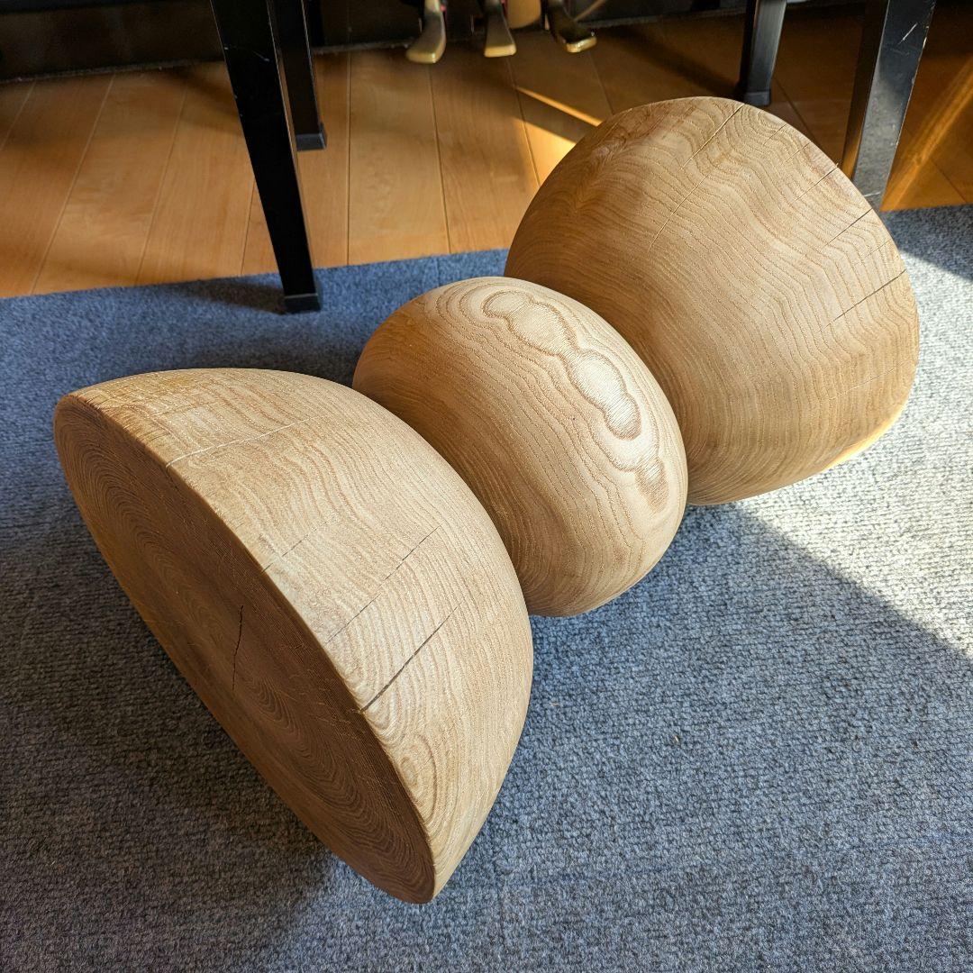 栗　天然木　丸太　椅子　スツール　 テーブル　高さ約39.5㎝