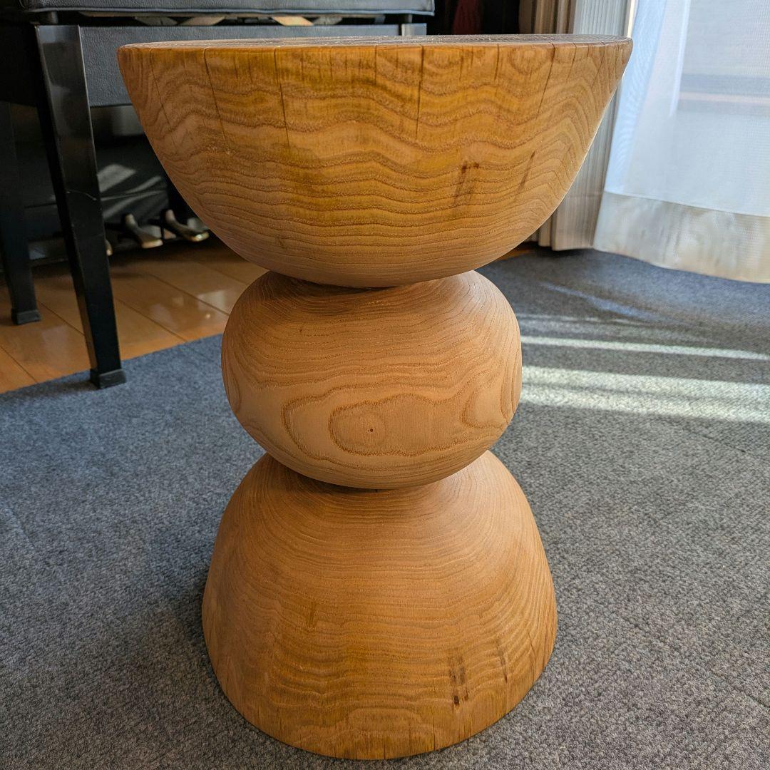 栗　天然木　丸太　椅子　スツール　 テーブル　高さ約39.5㎝