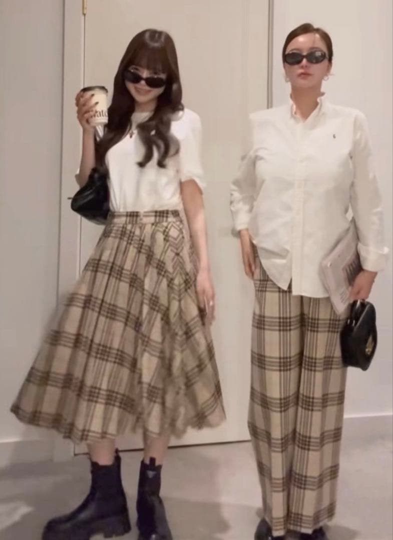 スカート thetoe Lyucus Pleats Skirt check