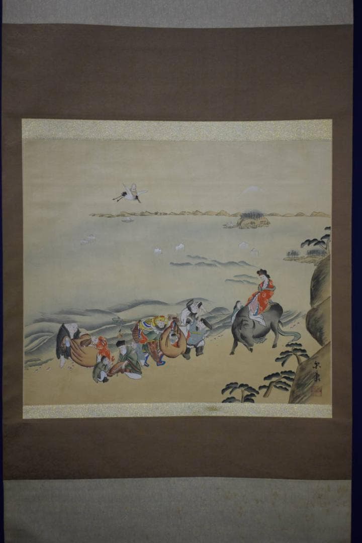 不詳/作者不詳/尓康？/七福神図/人物図/布袋屋掛軸HK-17